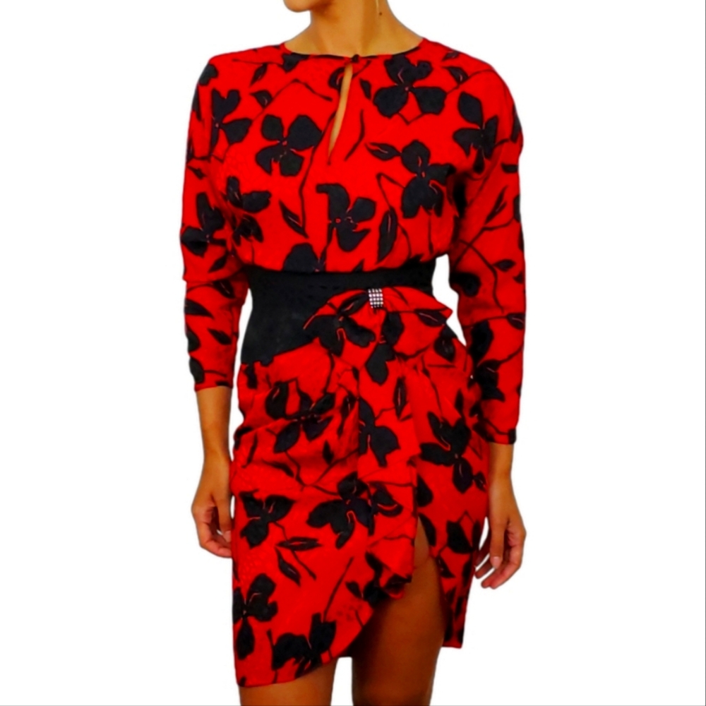 *FREE SHIPPING* AJ Bari Vintage Silk Wiggle Dress
